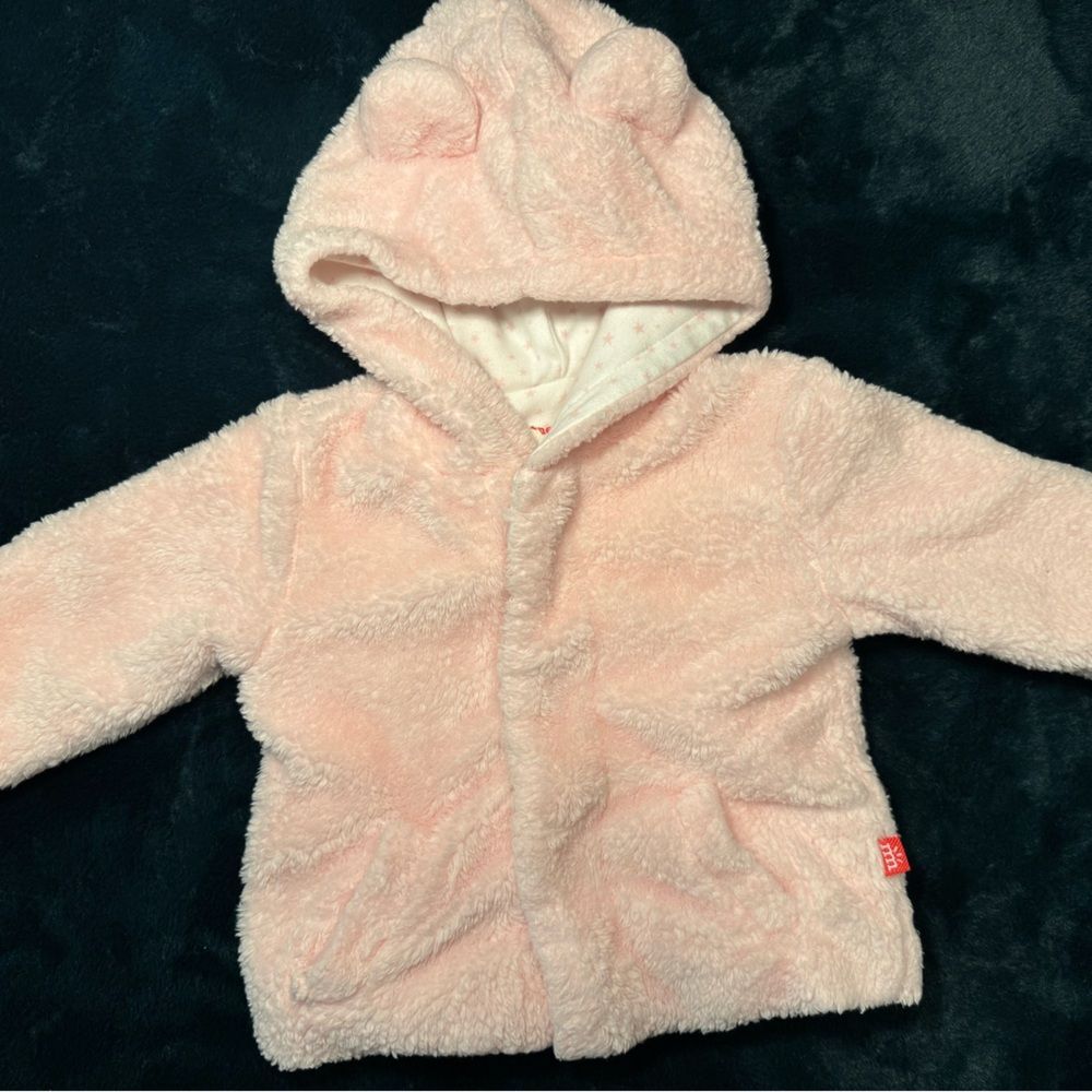 Magnetic Me Pink Blossom Minky Jacket Baby Girls 0-6 Months 100% cotton lining